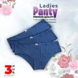 Premium Quality Ladies Panty (Bluish Cyan) 3 Pcs