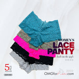 5 PC'S ASSORTED/ RANDOM DESIGN WOMEN SEXY LACE PANTIES