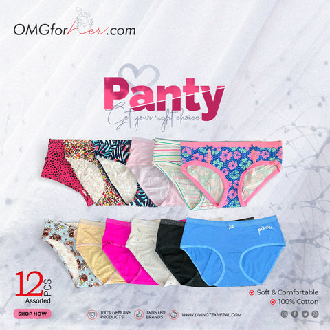 12 PC'S ASSORTED/ RANDOM DESIGN WOMEN SEXY PANTIES