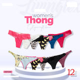 12 PCS LADIES UNDERWEAR THONG (Assorted/ Random)