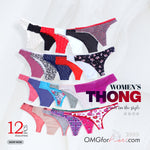 12 PCS LADIES UNDERWEAR THONG (Assorted/ Random)