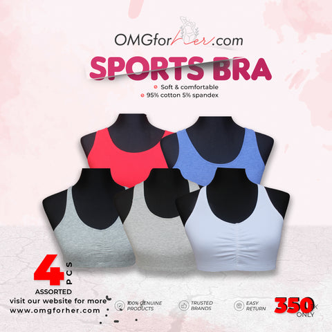 4 PC'S ASSORTED/ RANDOM COLOR SPORTS BRA